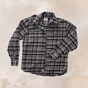 JACHS Plaid Black Grey Red Cotton Button Up Flannel Shirt Men's Size L Large